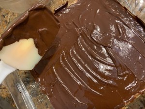 Image of Chocolate topping for Lunch Lady Peanut Butter Bars by Aurora Meyer on Dispatches from the Castle